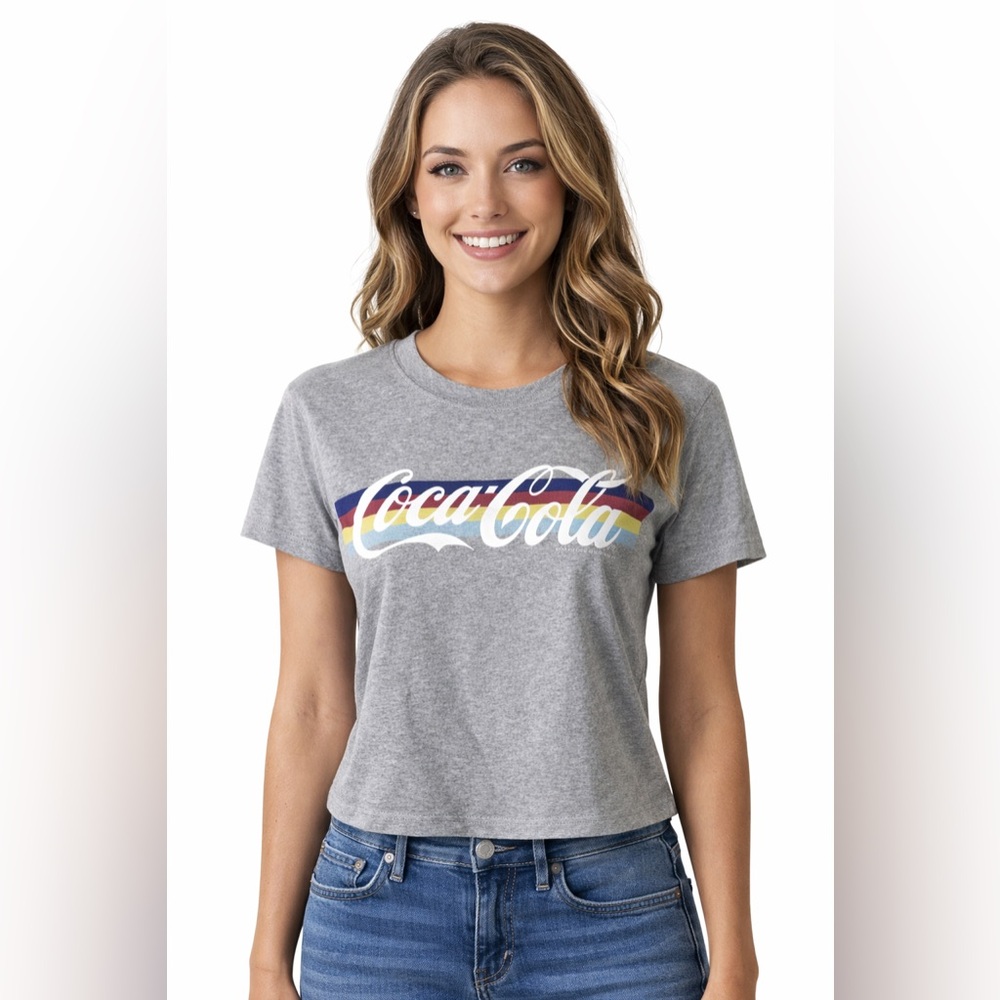 Abercrombie & Fitch Coca Cola Graphic Baby Tee Retro Logo Shirt